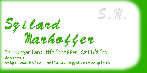 szilard marhoffer business card